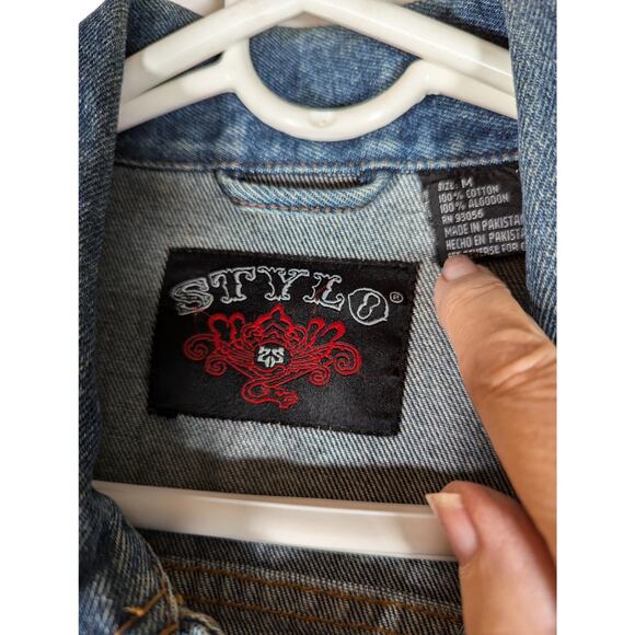 Stylo jeans jacket mens M Medium weight VGUCSee photos 100% cotton denim - Picture 2 of 8